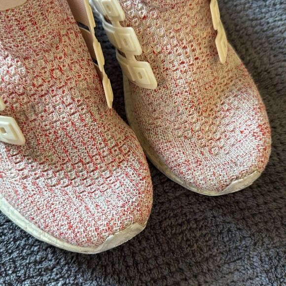 Adidas Ultraboost W Running Shoes Women’s 7.5 Cream Red Knit No Laces DB3209 - Picture 3 of 16